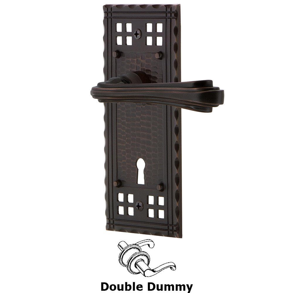 Craftsman Plate Double Dummy with Keyhole and  Fleur Lever in Timeless Bronze