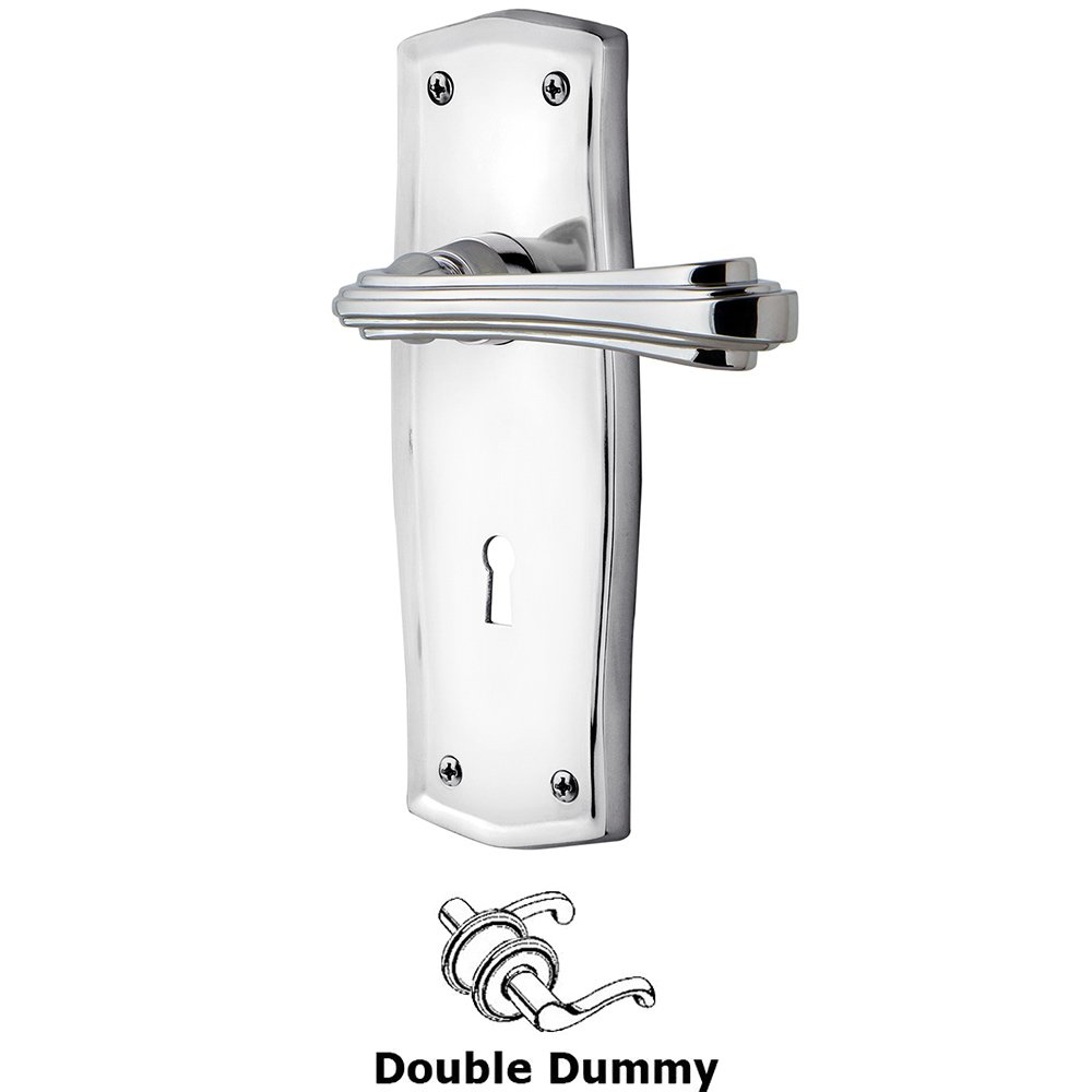 Prairie Plate Double Dummy with Keyhole and  Fleur Lever in Bright Chrome