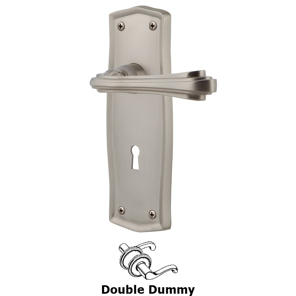Prairie Plate Double Dummy with Keyhole and  Fleur Lever in Satin Nickel