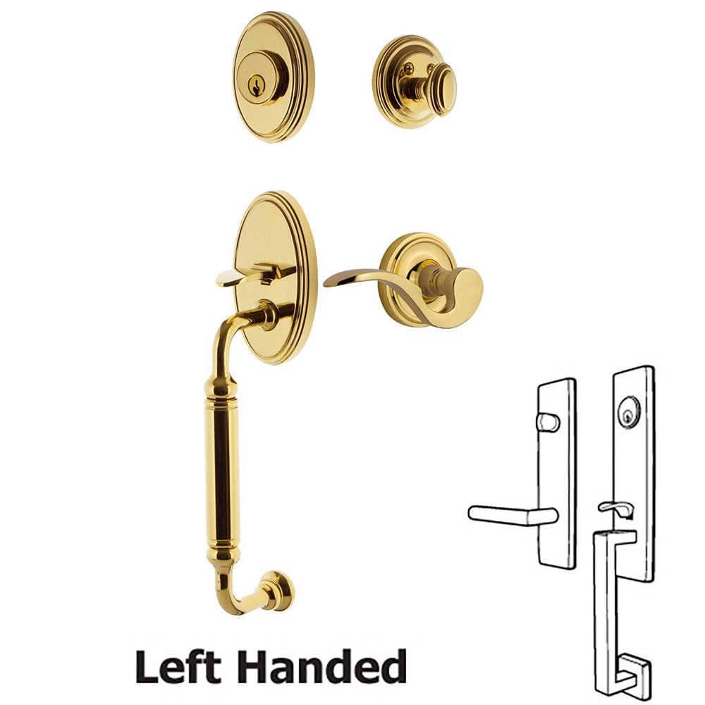 Classic Plate With C Grip And Manor Lever in Lifetime Brass