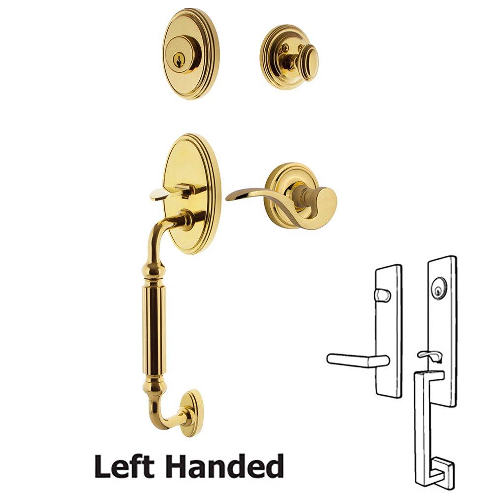Classic Plate With F Grip And Manor Lever in Lifetime Brass 