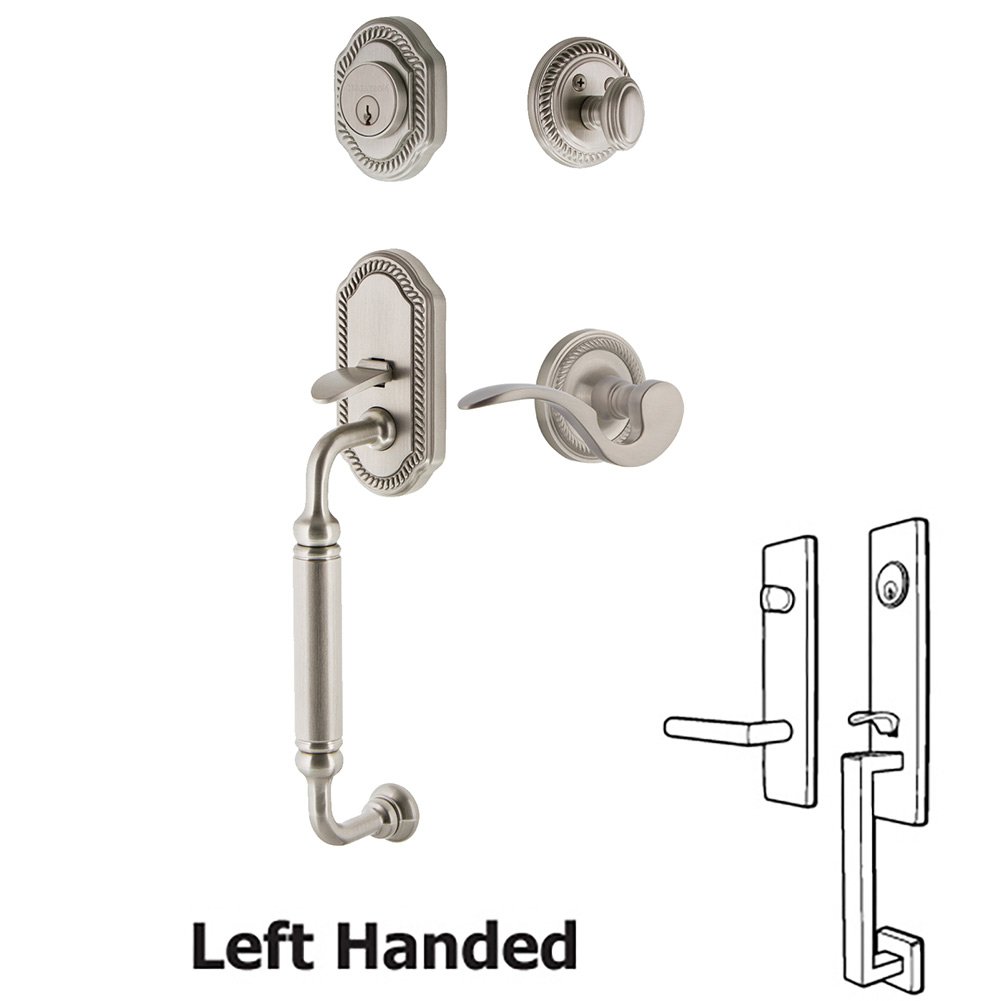 Rope Plate With C Grip And Manor Lever in Satin Nickel 