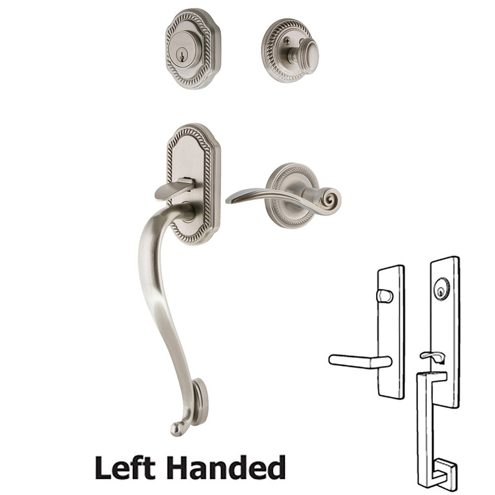 Rope Plate With S Grip And Swan Lever in Satin Nickel 