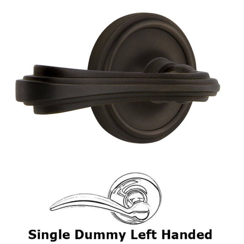 Classic Rose Single Dummy Left Handed Fleur Lever in Oil-Rubbed Bronze