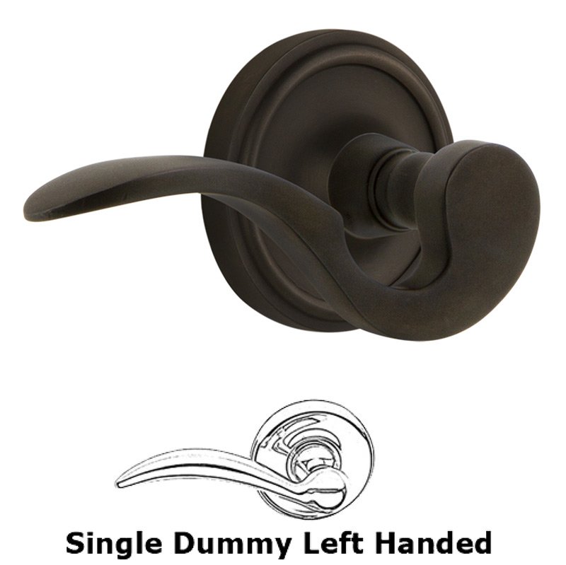 Classic Rose Single Dummy Left Handed Manor Lever in Oil-Rubbed Bronze