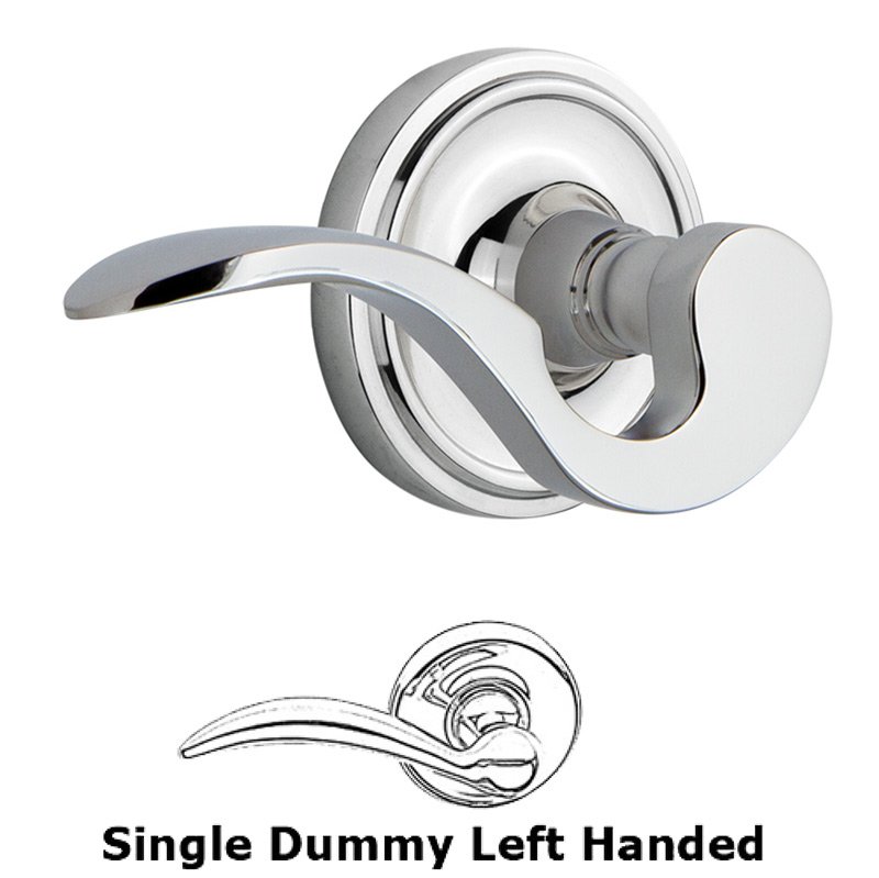 Classic Rose Single Dummy Left Handed Manor Lever in Bright Chrome