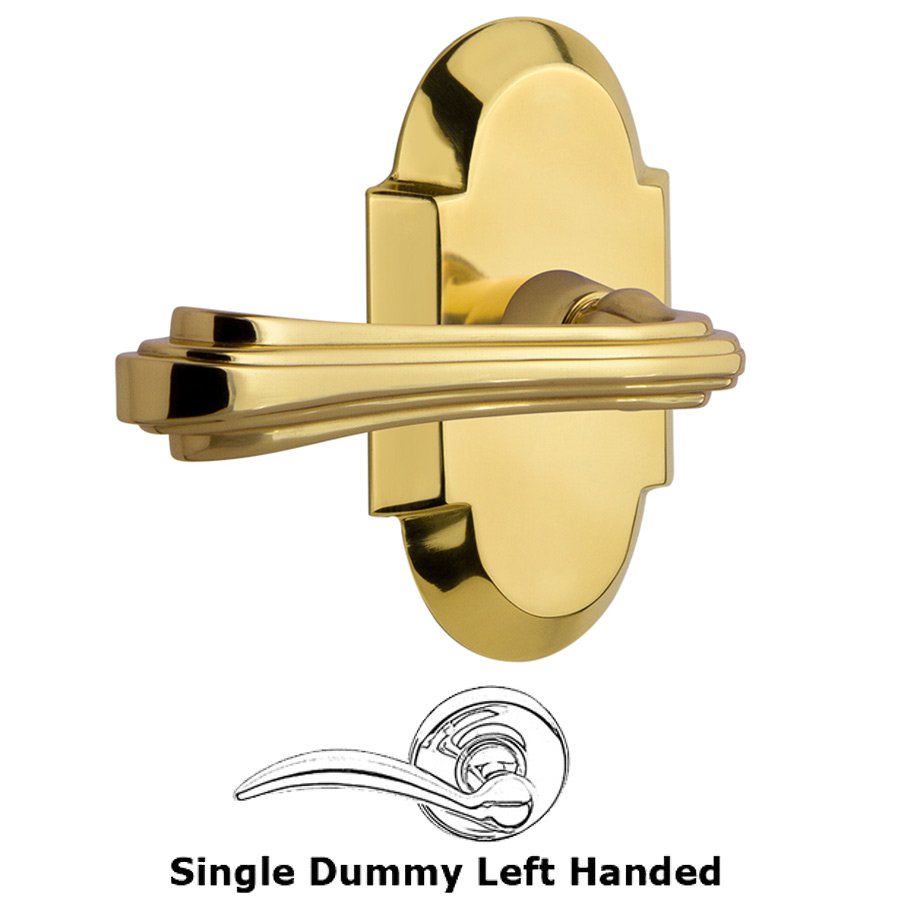Cottage Plate Single Dummy Left Handed Fleur Lever in Polished Brass