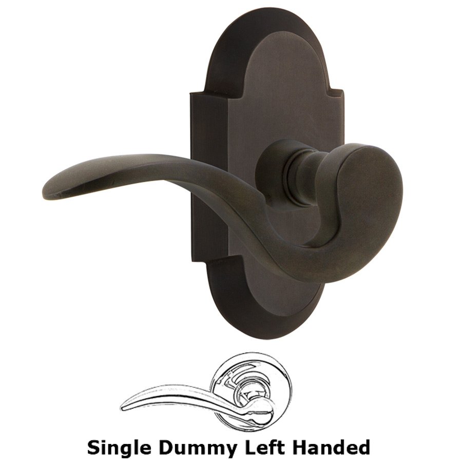 Cottage Plate Single Dummy Left Handed Manor Lever in Oil-Rubbed Bronze