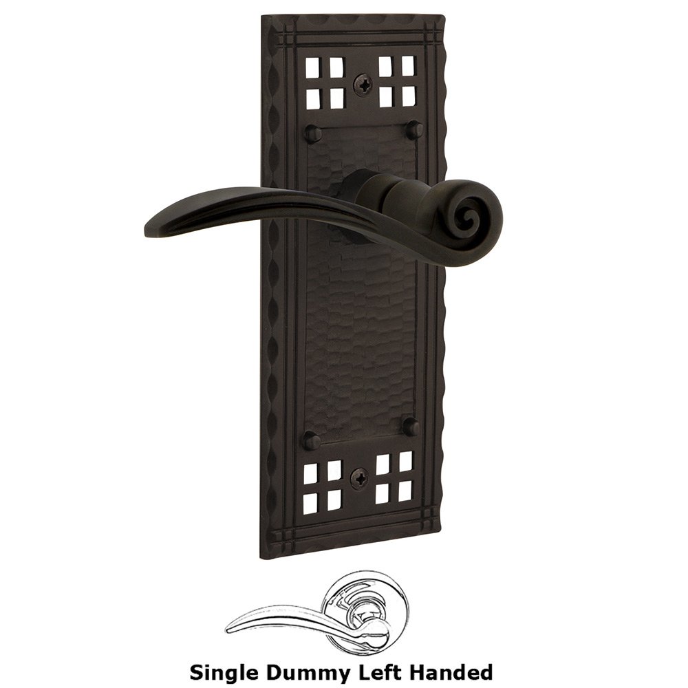 Craftsman Plate Single Dummy Swan Lever in Oil-Rubbed Bronze