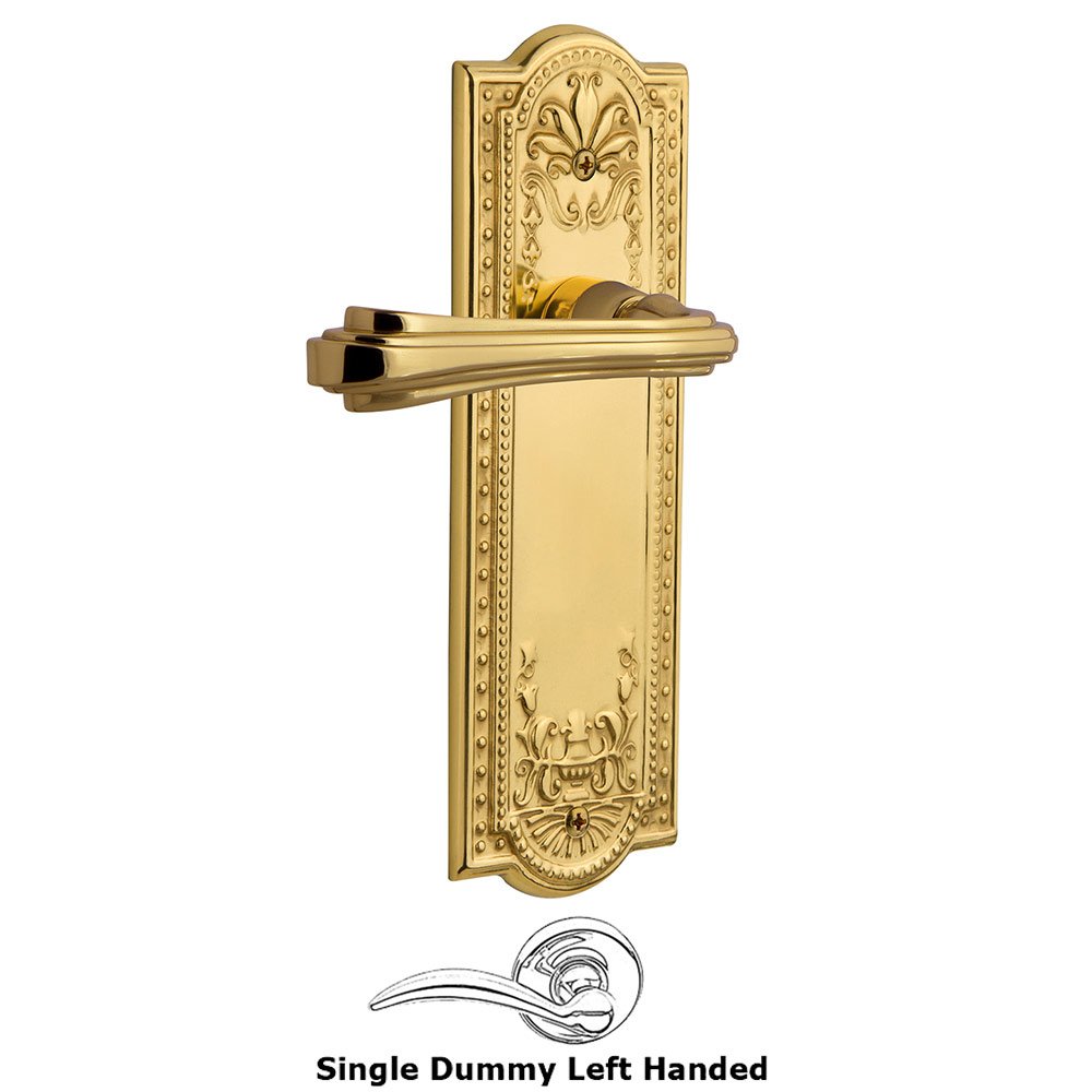 Meadows Plate Single Dummy Left Handed Fleur Lever in Unlacquered Brass
