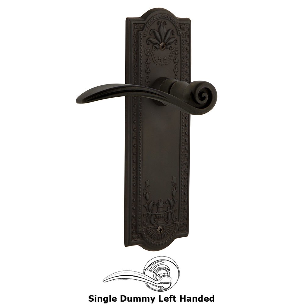Meadows Plate Single Dummy Left Handed Swan Lever in Oil-Rubbed Bronze