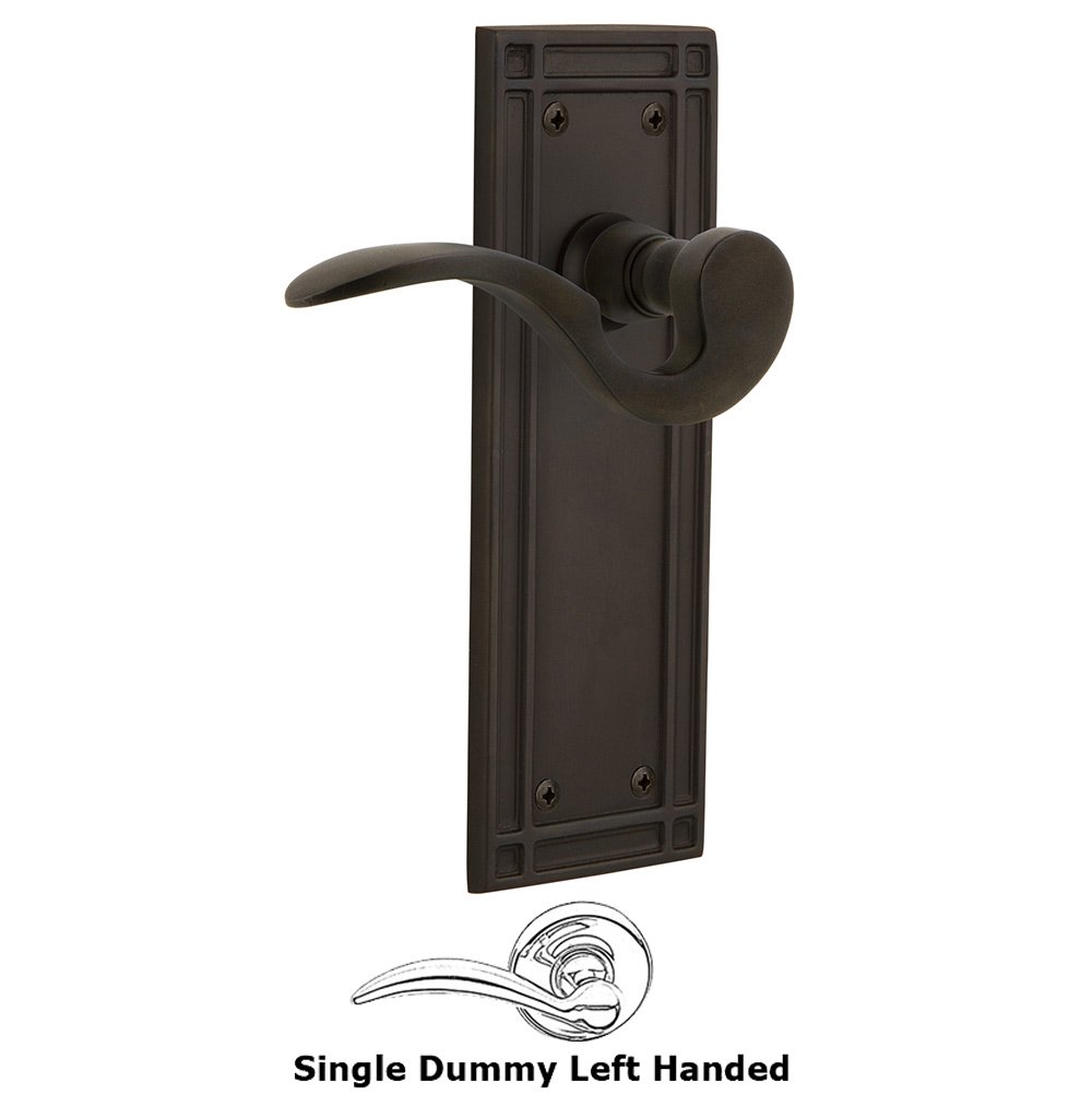 Mission Plate Single Dummy Left Handed Manor Lever in Oil-Rubbed Bronze