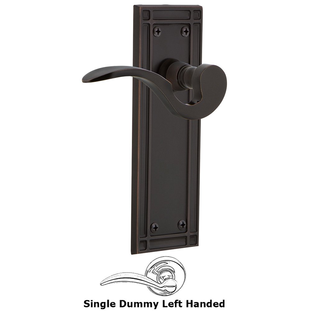 Mission Plate Single Dummy Left Handed Manor Lever in Timeless Bronze