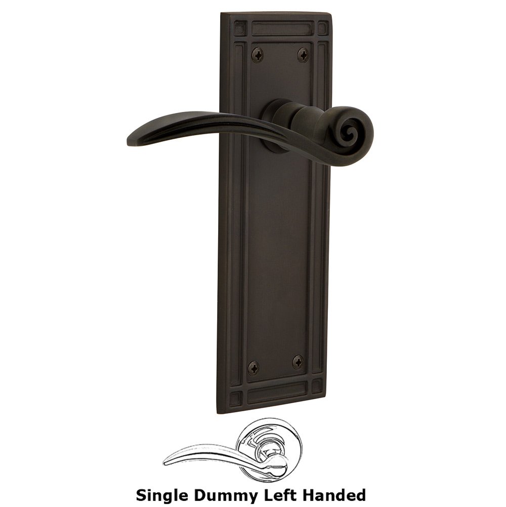 Mission Plate Single Dummy Left Handed Swan Lever in Oil-Rubbed Bronze
