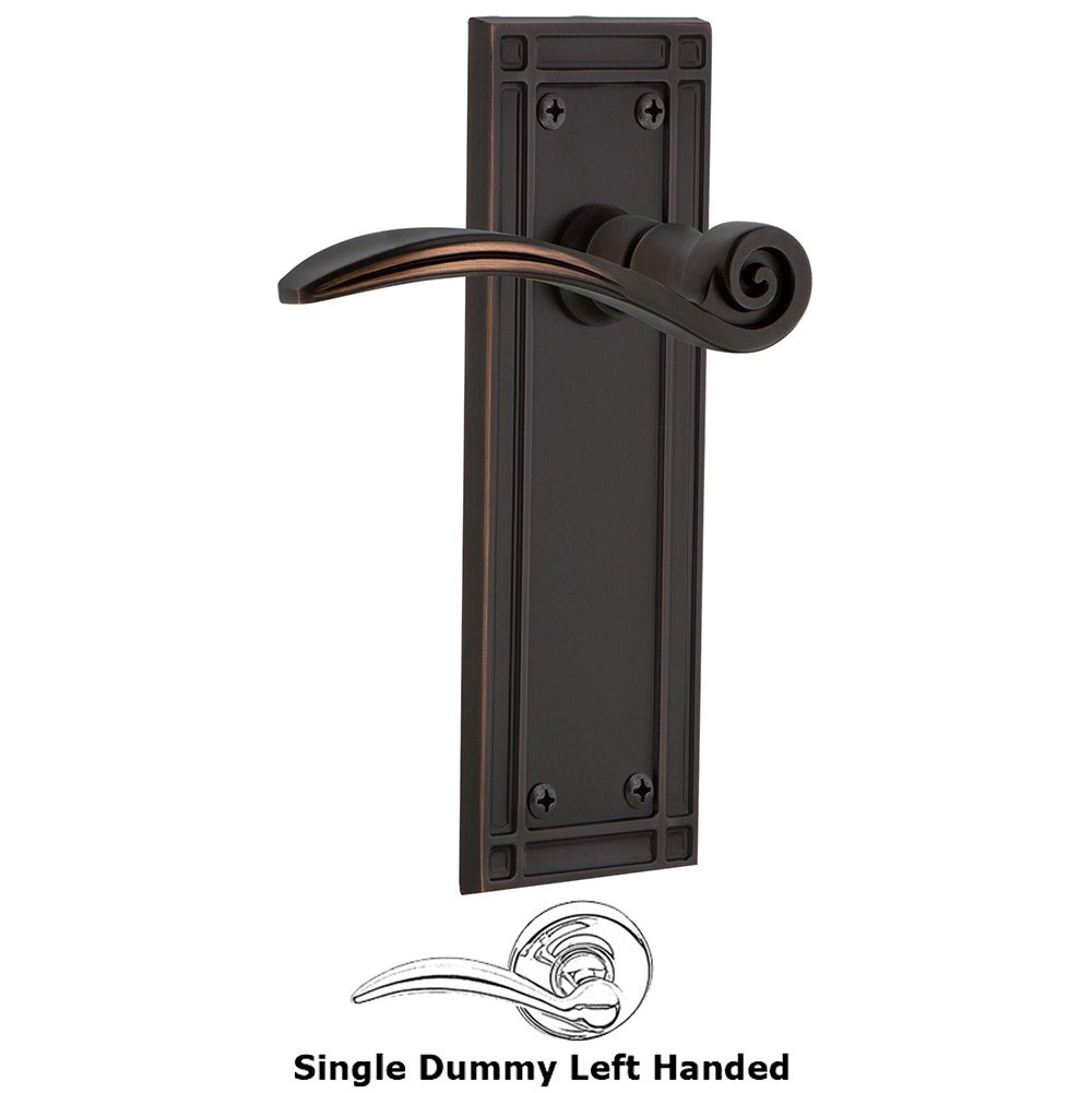 Mission Plate Single Dummy Left Handed Swan Lever in Timeless Bronze