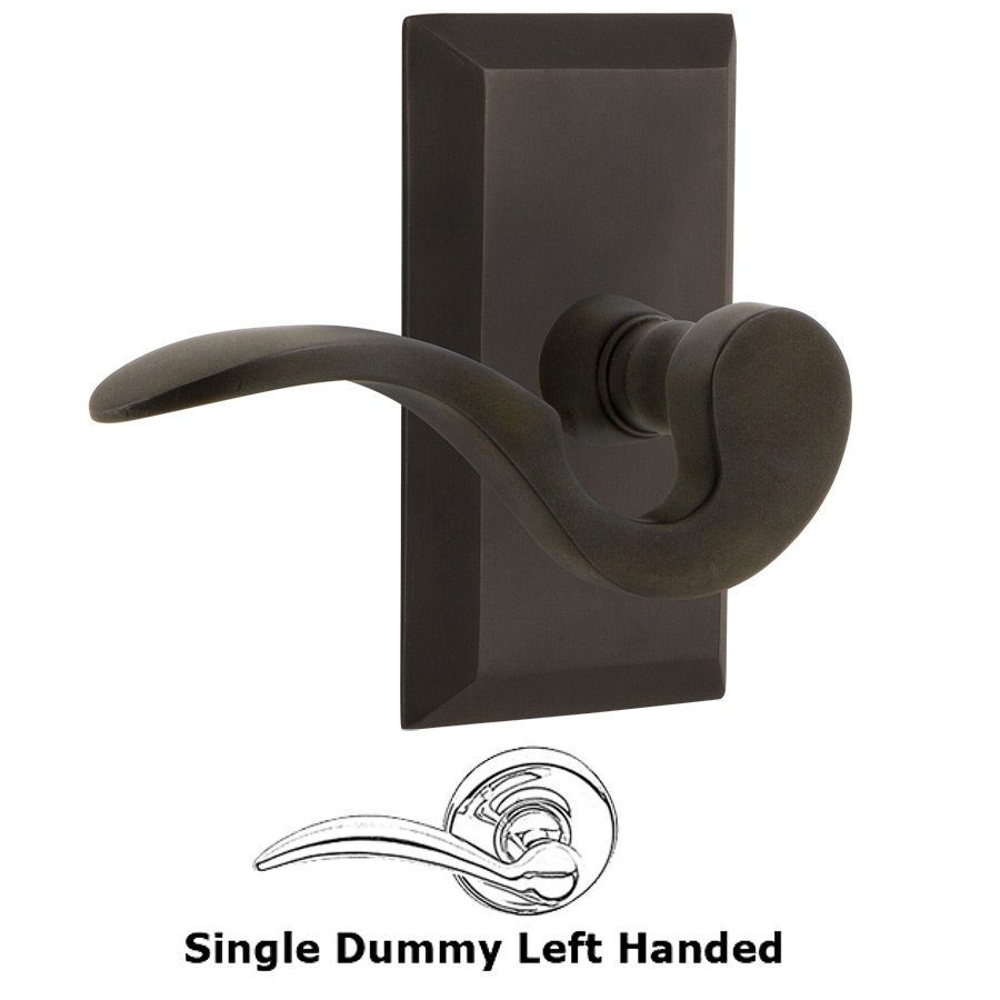 Studio Plate Single Dummy Left Handed Manor Lever in Oil-Rubbed Bronze