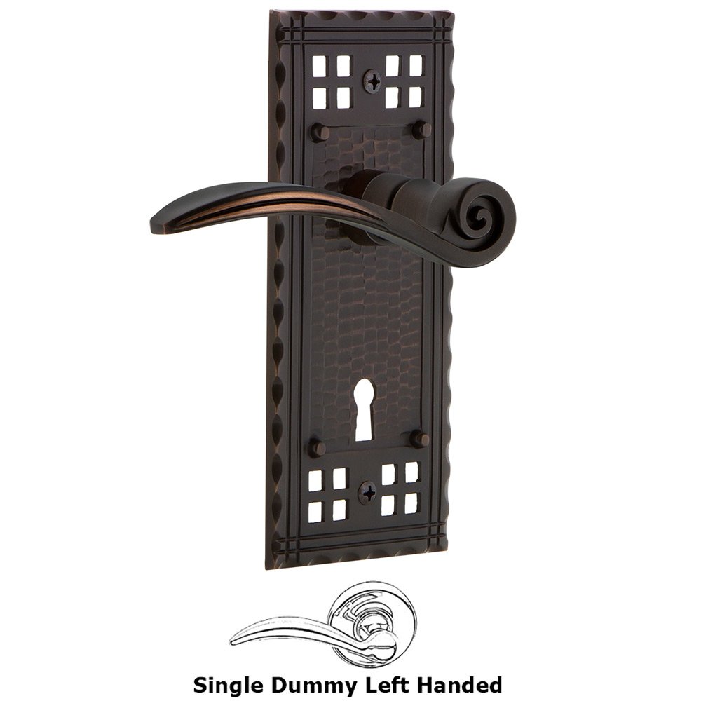 Craftsman Plate Single Dummy with Keyhole Swan Lever in Timeless Bronze