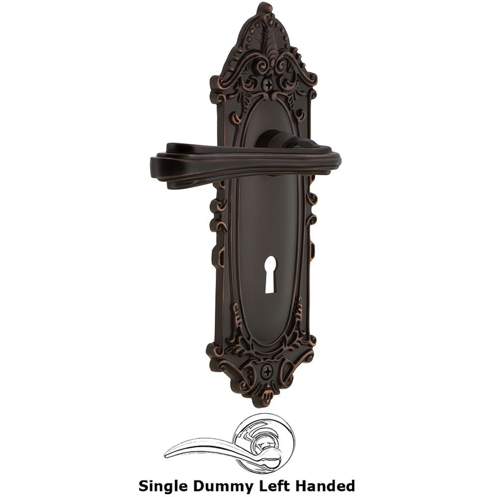 Victorian Plate Single Dummy with Keyhole Left Handed Fleur Lever in Timeless Bronze