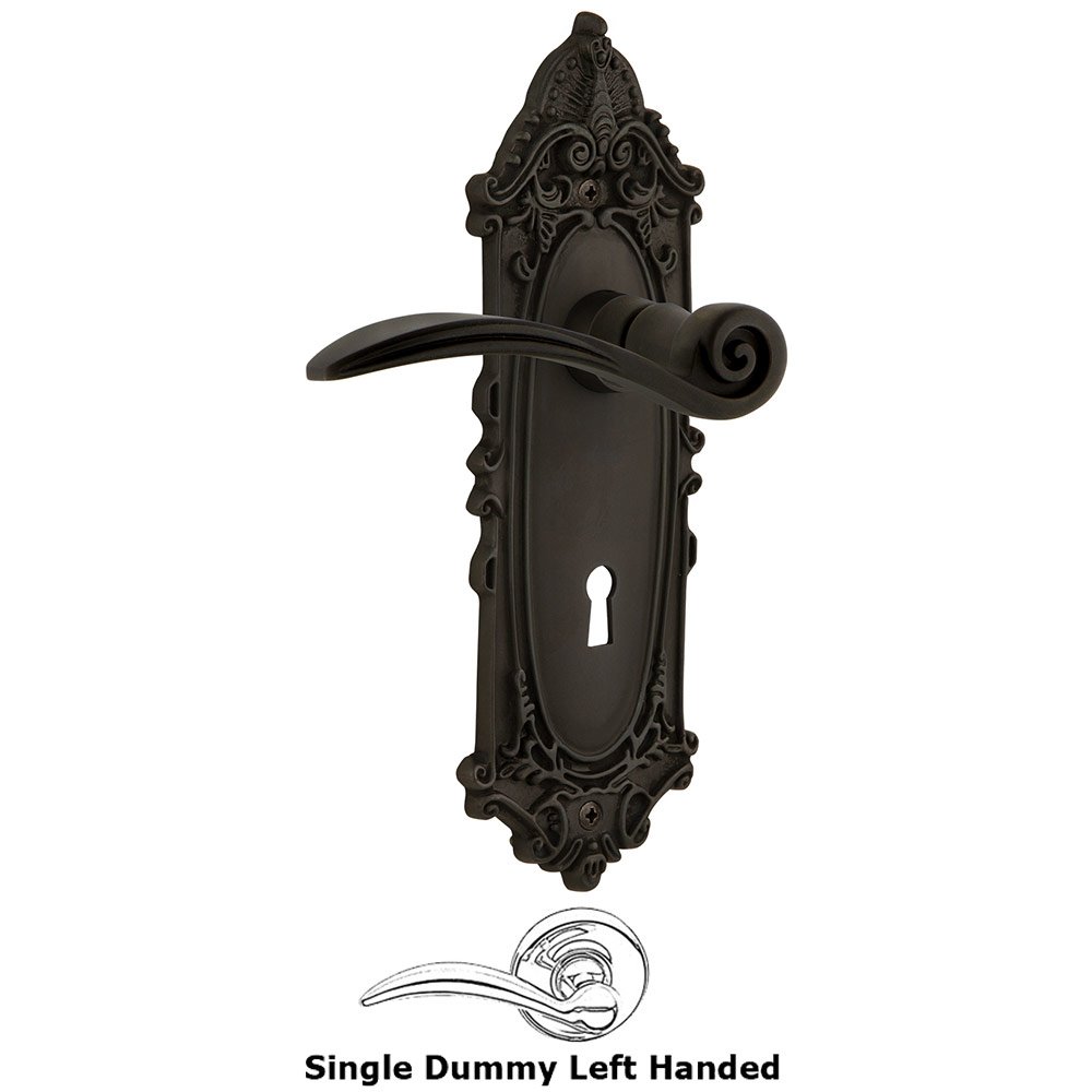 Victorian Plate Single Dummy with Keyhole Left Handed Swan Lever in Oil-Rubbed Bronze