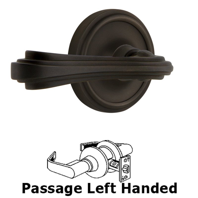 Classic Rose Passage Left Handed Fleur Lever in Oil-Rubbed Bronze