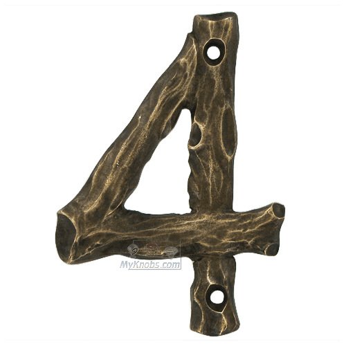 Log # Four House Number in Oil Rubbed Bronze