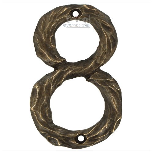 Log # Eight House Number in Oil Rubbed Bronze