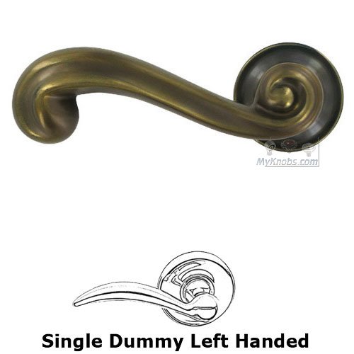 Left Handed Single Dummy Traditions Wave Lever with Small Radial Rosette in Antique Bronze Unlacquered