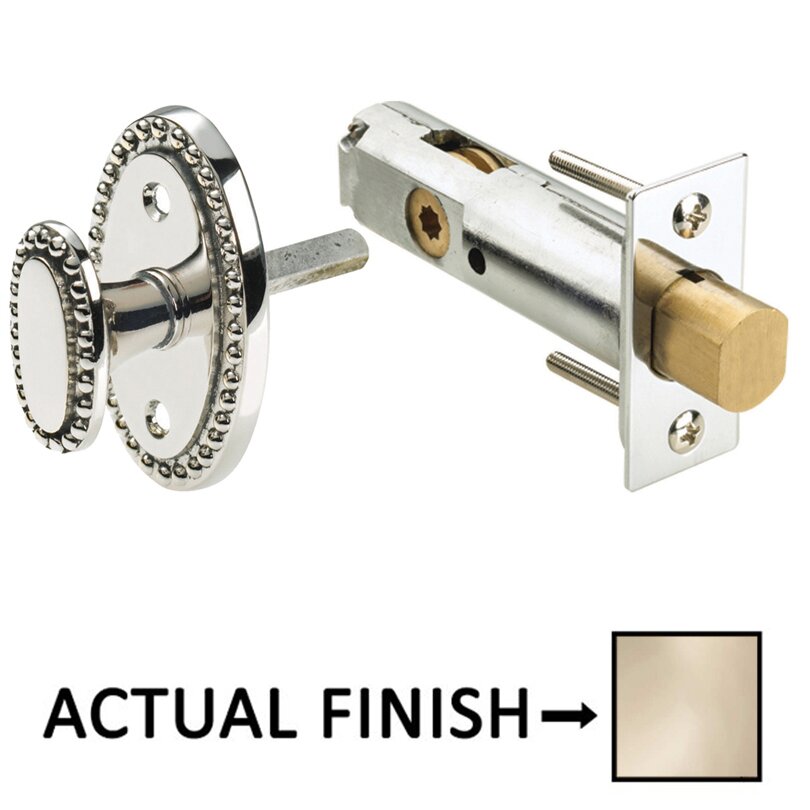 Traditions Beaded Mortise Privacy Bolt in Polished Polished Nickel Lacquered