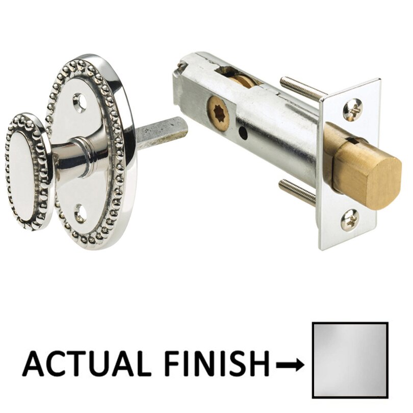 Traditions Beaded Mortise Privacy Bolt in Polished Chrome