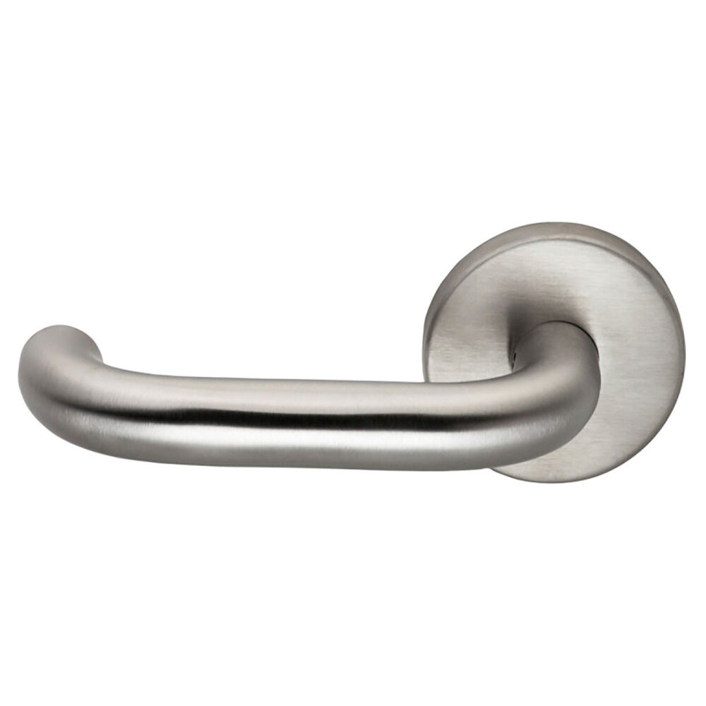 Single Dummy Loft Left Handed Lever with Plain Rosette in Brushed Stainless Steel
