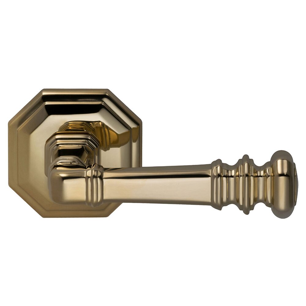 Double Dummy Traditions Octagon Lever with Octagon Rosette in Polished Brass Unlacquered