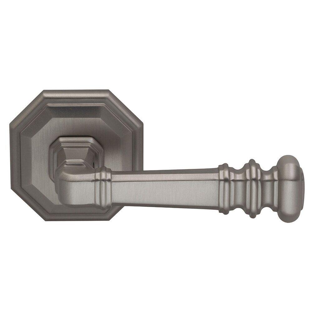 Privacy Traditions Octagon Lever with Octagon Rosette in Satin Nickel Lacquered