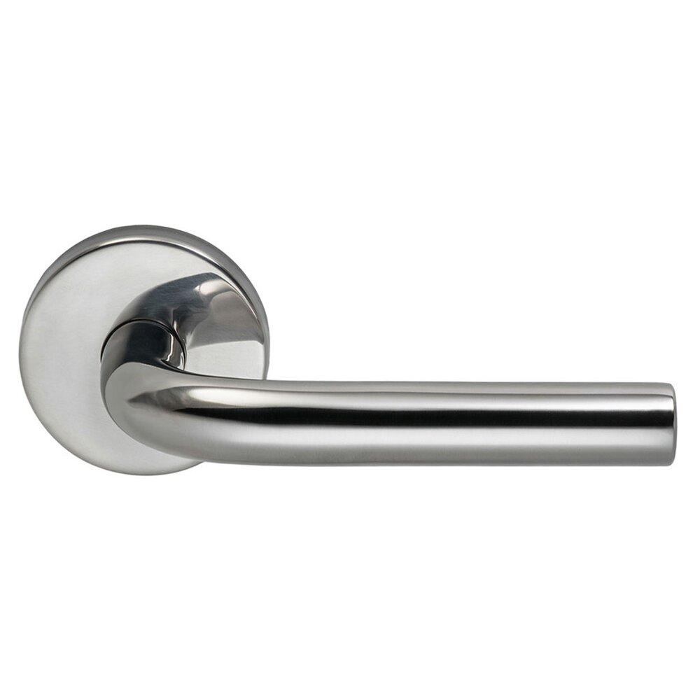 Privacy Tube Right Handed Lever with Plain Rosette in Polished Stainless Steel