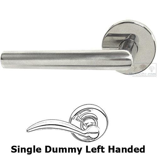 Single Dummy Angle Left Handed Lever with Plain Rosette in Polished Stainless Steel