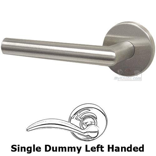 Single Dummy Angle Left Handed Lever with Plain Rosette in Brushed Stainless Steel