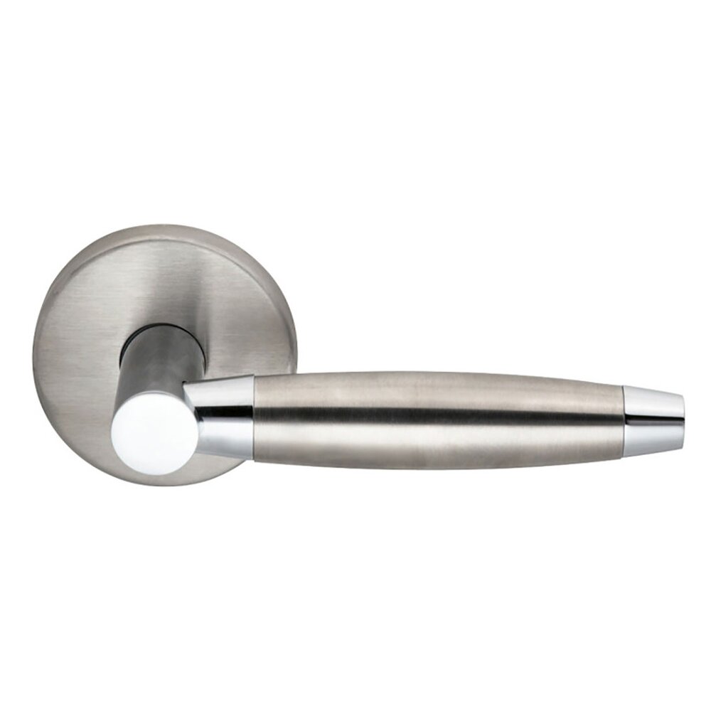 Privacy Bullet Right Handed Lever with Plain Rosette in Brushed Stainless Steel
