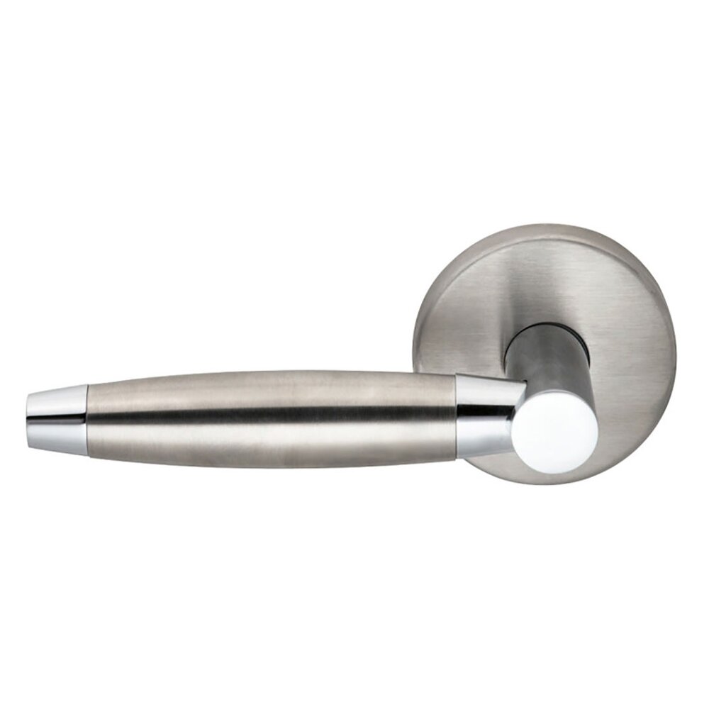 Passage Bullet Left Handed Lever with Plain Rosette in Brushed Stainless Steel