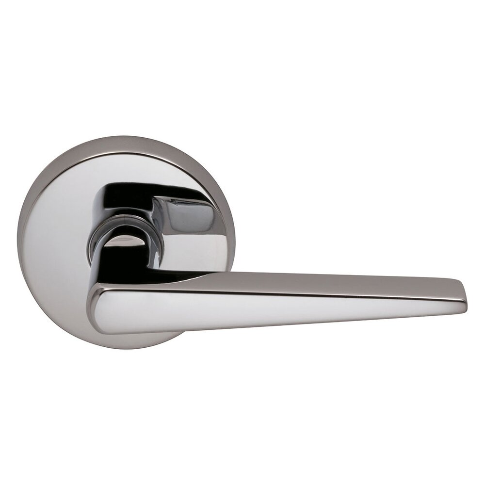 Passage Straight Tapered Right Handed Lever with Plain Rosette in Polished Chrome