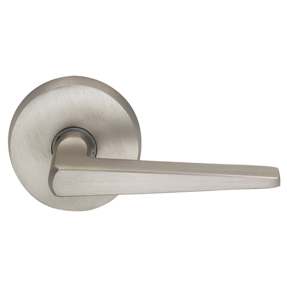 Privacy Straight Tapered Right Handed Lever with Plain Rosette in Satin Nickel Lacquered