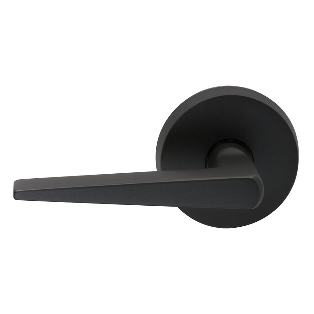Passage Straight Tapered Left Handed Lever with Plain Rosette in Oil Rubbed Bronze Lacquered