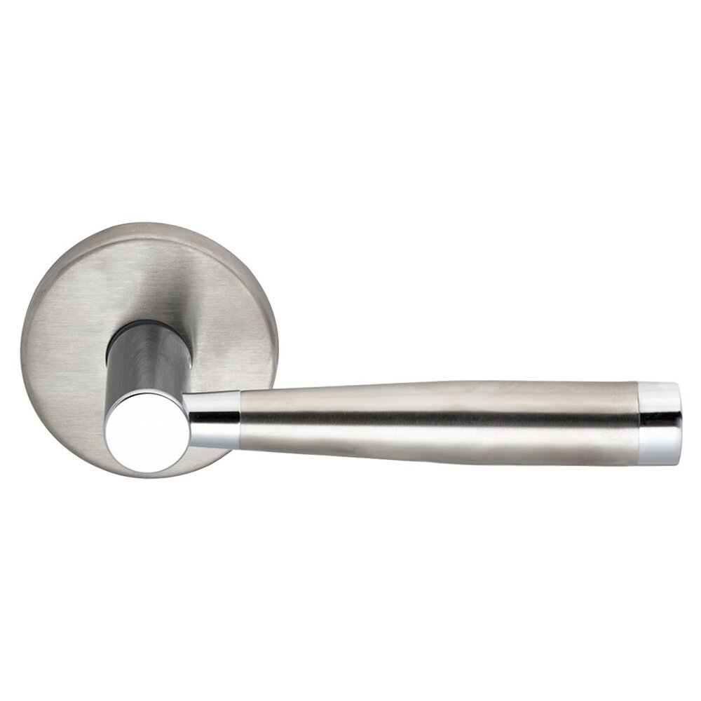 Double Dummy Metro Right Handed Lever with Plain Rosette in Brushed Stainless Steel