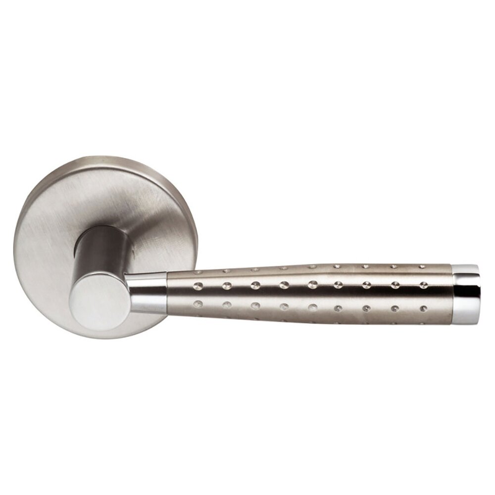 Privacy Metro Dot Right Handed Lever with Plain Rosette in Brushed Stainless Steel