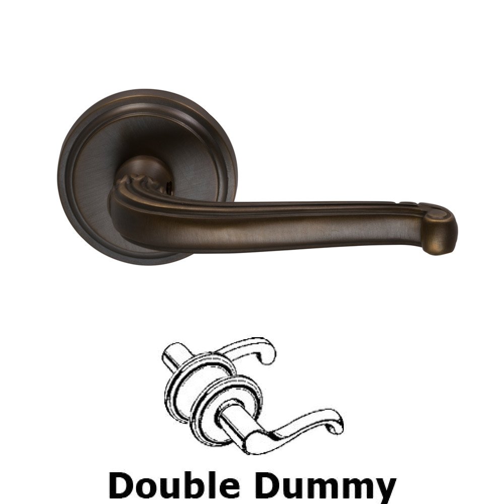 Double Dummy Traditions Crest Lever with Round Rosette in Antique Bronze Unlacquered