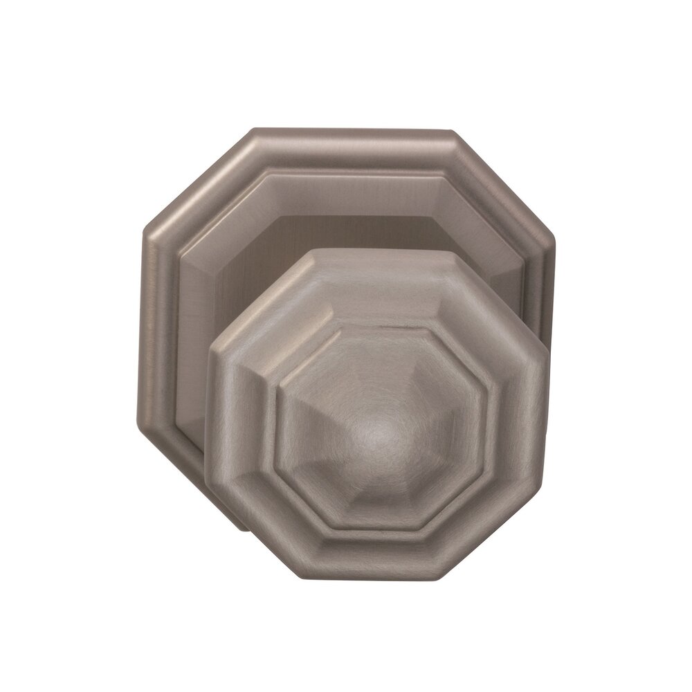 Passage Traditions Octagon Knob with Octagon Rosette in Satin Nickel Lacquered