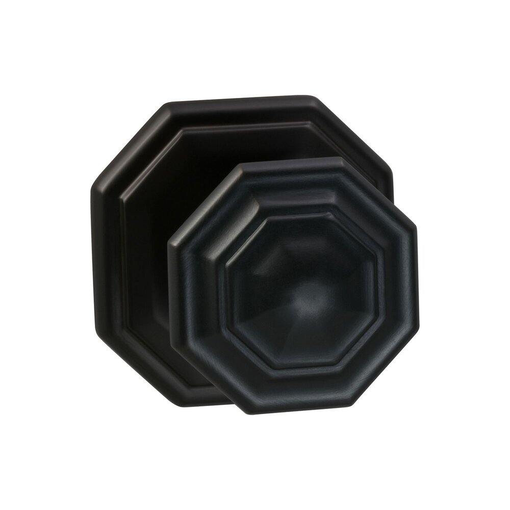 Single Dummy Traditions Octagon Knob with Octagon Rosette in Oil Rubbed Bronze Lacquered