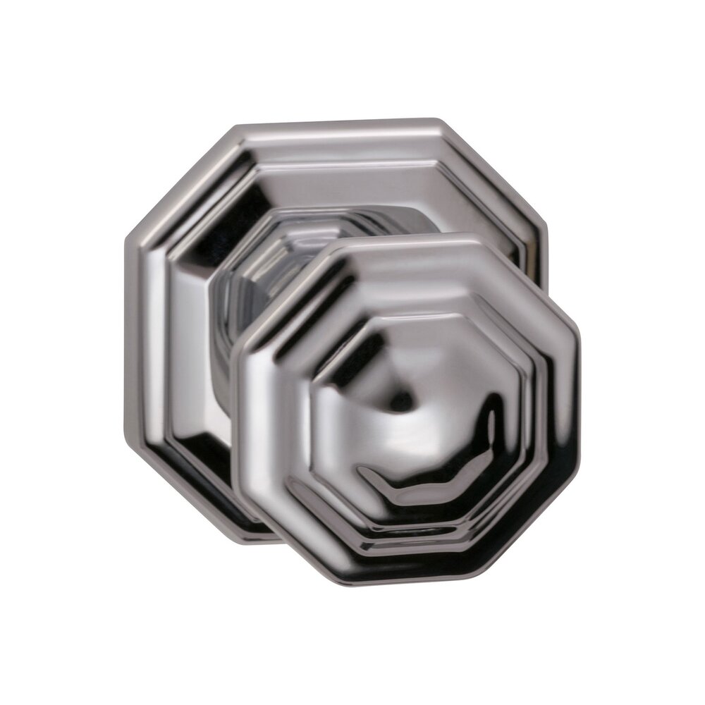 Single Dummy Traditions Octagon Knob with Octagon Rosette in Polished Chrome