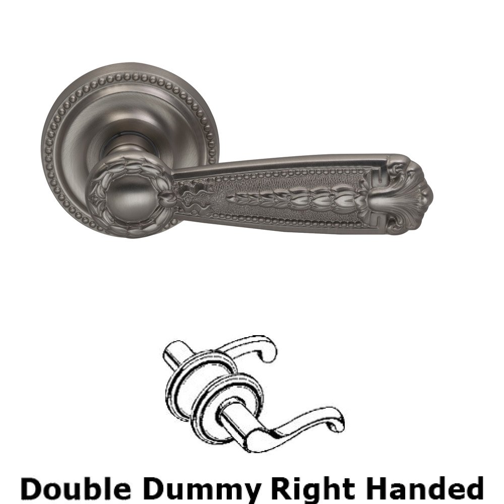 Double Dummy Versailles Right Handed Lever with Beaded Rosette in Satin Nickel Lacquered