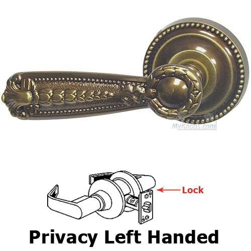 Privacy Versailles Left Handed Lever with Beaded Rosette in Shaded Bronze Lacquered