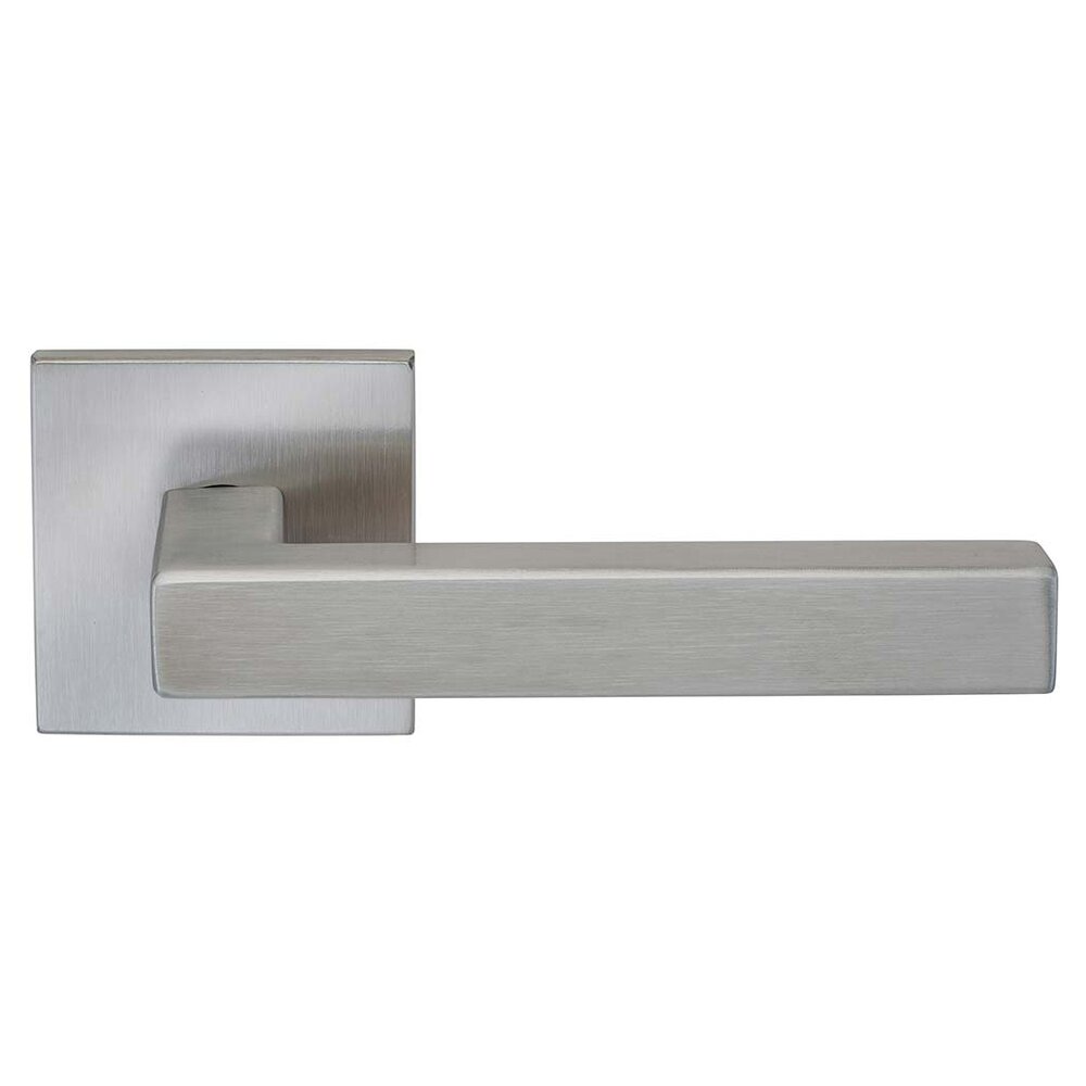 Privacy Square Right Handed Lever with Square Rosette in Brushed Stainless Steel