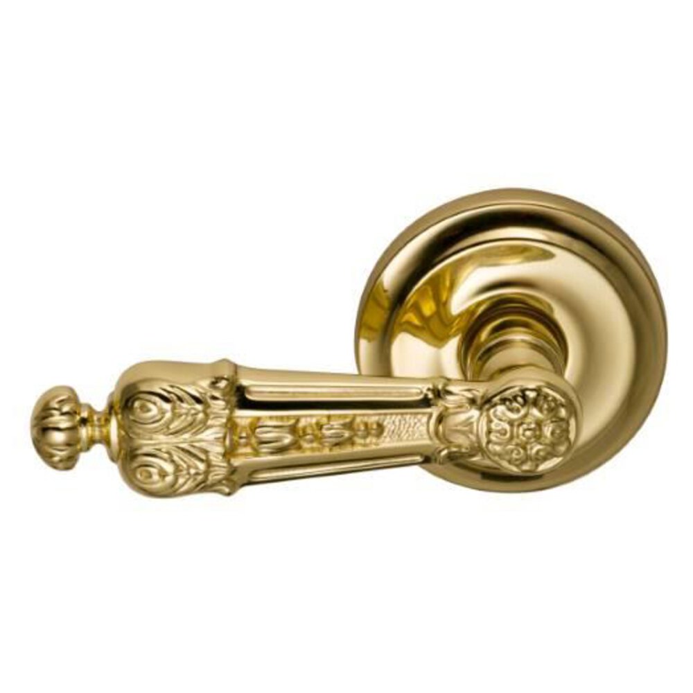Double Dummy Royale Left Handed Lever with Radial Rosette in Polished Brass Lacquered